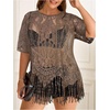 image:imageGORGLITTER Womens Plus Size Fringe Tops Lace Festival Concert OutfitsBrown