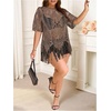 image:imageGORGLITTER Womens Plus Size Fringe Tops Lace Festival Concert OutfitsBrown