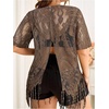 image:imageGORGLITTER Womens Plus Size Fringe Tops Lace Festival Concert OutfitsBrown