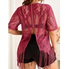 image:imageGORGLITTER Womens Plus Size Fringe Tops Lace Festival Concert OutfitsPink