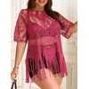 image:imageGORGLITTER Womens Plus Size Fringe Tops Lace Festival Concert OutfitsPink