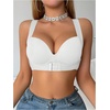 image:imageGORGLITTER Womens Posture Correcting Bra Front Closure Back Support BraWhite