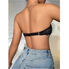 image:imageGORGLITTER Womens Strapless Bra Floral Lace Push Up Front Closure Bras Blackless Bandeau Underwire BralettesBlack