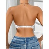 image:imageGORGLITTER Womens Strapless Bra Floral Lace Push Up Front Closure Bras Blackless Bandeau Underwire BralettesWhite