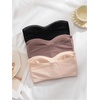 image:imageGORGLITTER Womens Strapless Bras Front Closure Comfort Wireless Backless Bandeau Bralettes 3 PieceBlack Apricot Brown