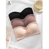 image:imageGORGLITTER Womens Strapless Bras Front Closure Comfort Wireless Backless Bandeau Bralettes 3 PieceBlack Apricot Brown