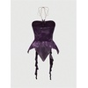 image:imageGORGLITTER Womens Y2k Halter Flowy Tops Ruffle Backless Fairy Crop CamiPurple