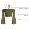 image:imageGORGLITTER Womens Y2k Off The Shoulder Bell Sleeve Top Cropped 90s BlousesArmy Green
