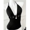 image:imageGORGLITTER Womens Y2k Rave Halter Goth Tops Going Out OutfitsBlack