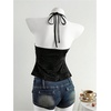 image:imageGORGLITTER Womens Y2k Rave Halter Goth Tops Going Out OutfitsBlack1