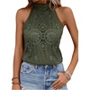 image:imageGORGLITTER Womens Boho Crochet Halter Top Dressy Going Out Tank TopsArmy Green