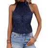 image:imageGORGLITTER Womens Boho Crochet Halter Top Dressy Going Out Tank TopsBlue