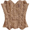 image:imageGORGLITTER Womens Lace Corset Tops Bustier Strapless Party Concert OutfitsBrown
