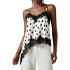 image:imageGORGLITTER Womens Lace Satin Cami Top Asymmetrical Silk Western CamisoleWhite Lace