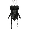 image:imageGORGLITTER Womens Y2k Halter Flowy Tops Ruffle Backless Fairy Crop CamiBlack