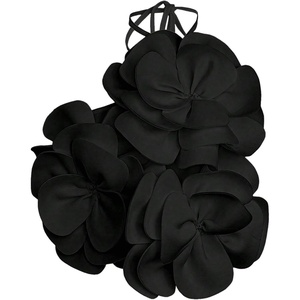 image:imageGORGLITTER Womens 3D Flower Halter Camisole Top Going Out Dressy TopBlack