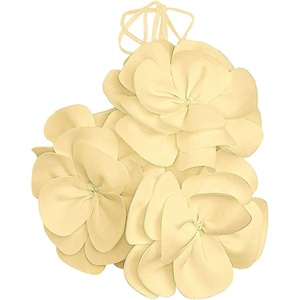 image:imageGORGLITTER Womens 3D Flower Halter Camisole Top Going Out Dressy TopYellow