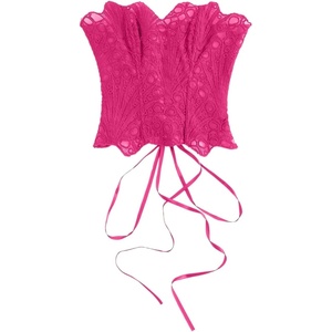 image:imageGORGLITTER Womens Lace Corset Tops Bustier Strapless Party Concert OutfitsHot Pink
