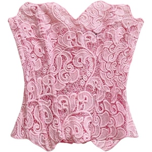 image:imageGORGLITTER Womens Lace Corset Tops Bustier Strapless Party Concert OutfitsLight Pink