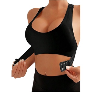 image:imageGORGLITTER Womens Posture Correcting Bra Front Closure Back Support BraSolid Black