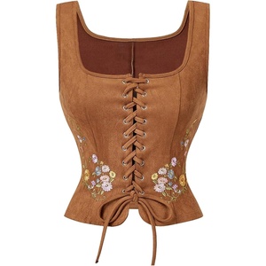 image:imageGORGLITTER Womens Western Cowgirl Rodeo Country Concert Outfits Vest TopsBrown Floral