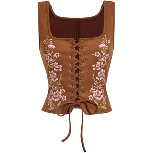 image:imageGORGLITTER Womens Western Cowgirl Rodeo Country Concert Outfits Vest TopsBrown Flower