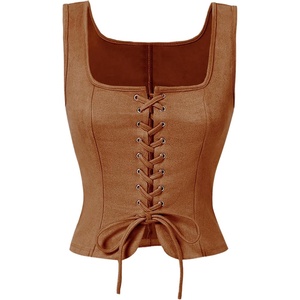 image:imageGORGLITTER Womens Western Cowgirl Rodeo Country Concert Outfits Vest TopsBrown Tie
