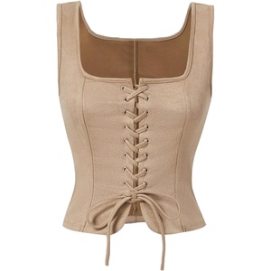 image:imageGORGLITTER Womens Western Cowgirl Rodeo Country Concert Outfits Vest TopsLight Khaki