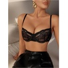 image:imageGORGLITTER Womens Floral Lace Minimizer Bras Sexy Push Up Underwire Unlined Balconette BraBlack