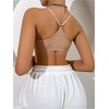 image:imageGORGLITTER Womens Front Closure Push Up Sports Bras Racerback Plunge Underwire Breathable Seamless BraKhaki