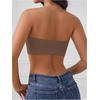image:imageGORGLITTER Womens Front Closure Strapless Bandeau Bra Seamless BraletteCoffee Brown