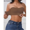 image:imageGORGLITTER Womens Front Closure Strapless Bandeau Bra Seamless BraletteCoffee Brown