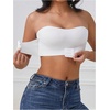 image:imageGORGLITTER Womens Front Closure Strapless Bandeau Bra Seamless BraletteWhite