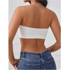 image:imageGORGLITTER Womens Front Closure Strapless Bandeau Bra Seamless BraletteWhite
