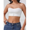 image:imageGORGLITTER Womens Front Closure Strapless Bandeau Bra Seamless BraletteWhite