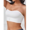 image:imageGORGLITTER Womens Front Closure Strapless Bandeau Bra Seamless BraletteWhite