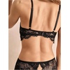 image:imageGORGLITTER Womens Full Coverage Underwire Bras Double Layer Lace Supportive Push Up Bra Sexy Eyelash Sheer Lingerie TopBlack