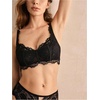image:imageGORGLITTER Womens Full Coverage Underwire Bras Double Layer Lace Supportive Push Up Bra Sexy Eyelash Sheer Lingerie TopBlack