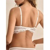 image:imageGORGLITTER Womens Full Coverage Underwire Bras Double Layer Lace Supportive Push Up Bra Sexy Eyelash Sheer Lingerie TopWhite