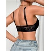 image:imageGORGLITTER Womens Lace Cross Front Closure Bra Wireless BraletteBlack