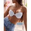image:imageGORGLITTER Womens Lace Push Up Bandeau Bra Front Closure Strapless BraWhite