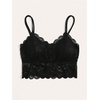 image:imageGORGLITTER Womens Lace Sheer Bralette Sexy See Through Mesh Rave BraSolid Black