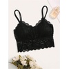 image:imageGORGLITTER Womens Lace Sheer Bralette Sexy See Through Mesh Rave BraSolid Black