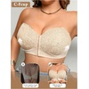 image:imageGORGLITTER Womens Plus Size Front Closure Strapless Bra Push Up BralettesBeige