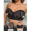 image:imageGORGLITTER Womens Plus Size Front Closure Strapless Bra Push Up BralettesBlack Lace
