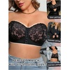 image:imageGORGLITTER Womens Plus Size Front Closure Strapless Bra Push Up BralettesBlack Lace