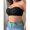 image:imageGORGLITTER Womens Plus Size Front Closure Strapless Bra Push Up BralettesBlack Plus