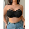 image:imageGORGLITTER Womens Plus Size Front Closure Strapless Bra Push Up BralettesBlack Plus