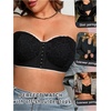 image:imageGORGLITTER Womens Plus Size Front Closure Strapless Bra Push Up BralettesBlack Sheer