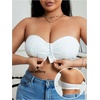 image:imageGORGLITTER Womens Plus Size Front Closure Strapless Bra Push Up BralettesPure White